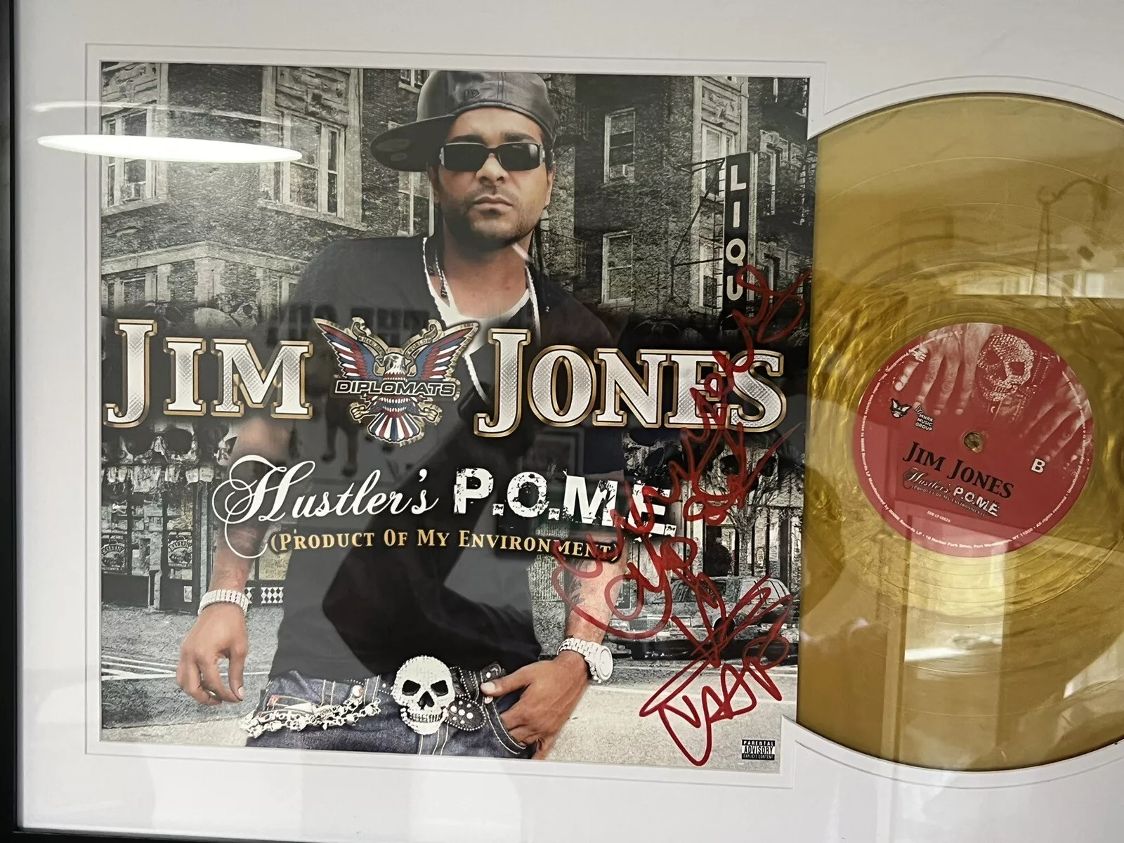 Jim Jones Dipset Signed Hustlers POME Vinyl Ballin Harlem Rapper Camron W PROOF